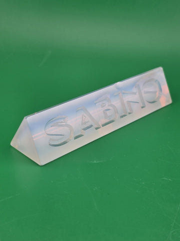 Set Of 2 Vintage Signed Sabino France Opalescent Glass Knife Rest “vase” & Sign.