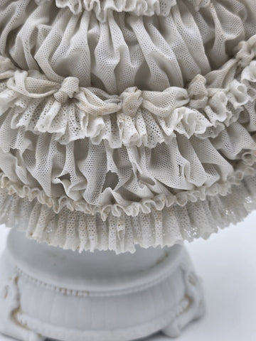 Large Jacqueline Porcelain Lace Figurine Victorian Lady Dresden Style Lace Dress