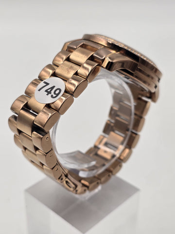 Michael Kors MK5494 Rose Gold Watch Mother of Pearl Dial Crystal Bezel 42mm Runs
