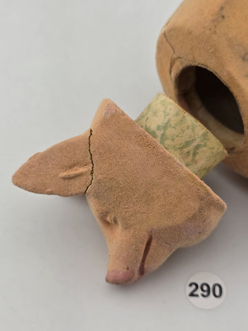 Antique C1890 Pink German Paper Mache Folk Art Composition Pig Candy Container