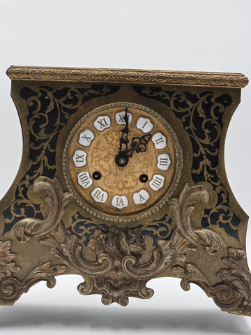 Private: Rare Antique French Rococo Mantel Clock Chinoiserie Inlay Bell Strike.