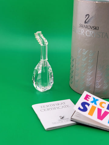 Rare Vintage Swarovski Crystal Lute 7477000004 169246. Retired 1997.  MIB+COA