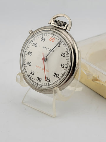 Vintage Westclox Stop Watch Model 10887 W Original Box. Working.