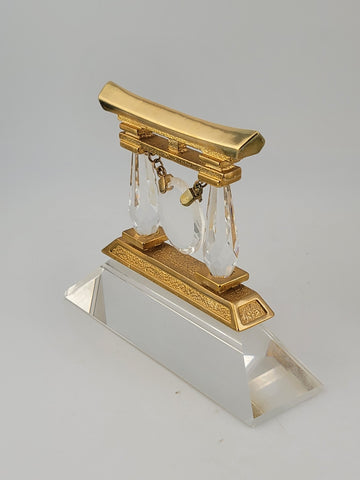 Rate Retired Japanese shrine figurine, gold plated with Swarovski ®️Cut Crystal