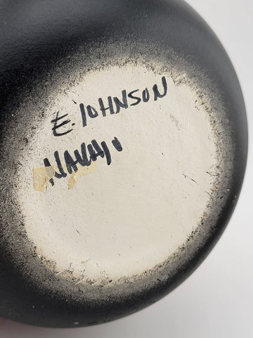 Signed E. Johnson Navajo Beautiful Handmade Pottery Mystique Maiden Vase