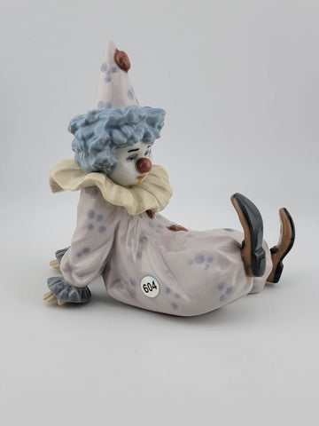 Vintage Retired LLADRO 1990 Glazed Porcelain Tired Friend Clown #05812. VG Cond.