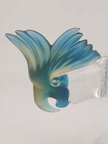Vintage Royales de Champagne Frosted and Clear Crystal Cockatoo Bird Figurine