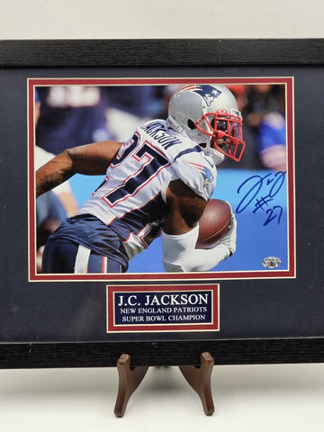 J.C. Jackson Signed 8x10 Photo Framed Patriots Auto JSA COA Super Bowl Champ