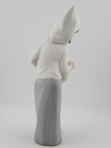 Lladro Shepherdess Girl with Rooster Hand Made In Spain Porcelain Figurine 8"