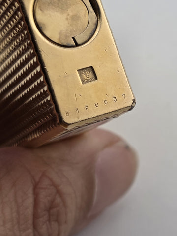 Vtg Authentic St Dupont France Gold Plated Ligne 1 Lighter W 2 Diamond Studs.