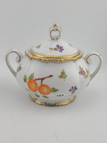 Rare Anna Weatherley Strawberry Creamer & Sugar Set Czech Porcelain Hand Painted