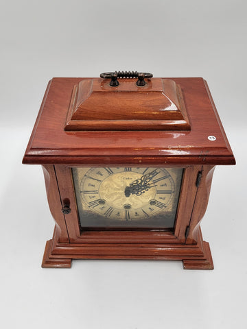 BEAUTIFUL ESKA WIND UP ESKA SHELF MANTEL CLOCK BRAZIL WESTMINSTER CHIMES. As-is.