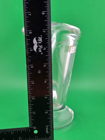 VINTAGE MCM ART VANNES LE CHATEL CALLA LILY VASE 7" CLEAR FRENCH ART GLASS