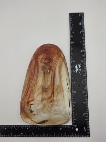 Rare Vintage Jaramillo Bros. Amber Skydreamer Hand Made glass mask.