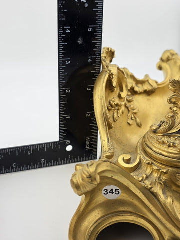Antique 19th C French Louis XV Rococo Ornate Gilt Bronze Ormolu Inkwell Inkstand