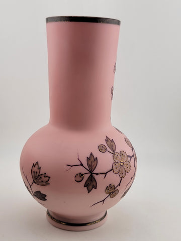 Rare Collectible PK Poschinger Krystallie Antique Burmese glass  Pink vase.