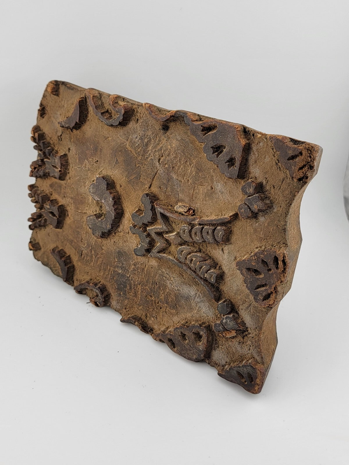 19 Century Carved WOODEN BLOCK STAMP for Hand Printing on Fabric/Textile/ Walls