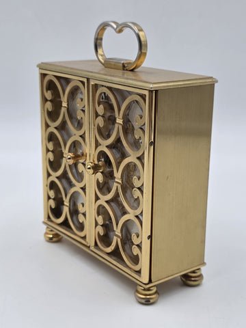 Ultra Rare Arthur Imhof Swiss 8 Day 15 J Gilt Brass Clock Pierced Doors. Works