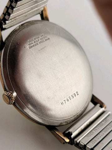 1960's Bulova Round Dress 32mm Wind Up Mens Vintage Wrist Watch Original Working