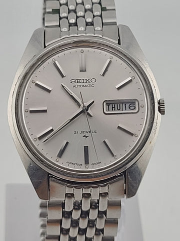 Seiko Watch Automatic 21 Jewels Vintage Mechanical Wristwatch 7006 8000 Rare
