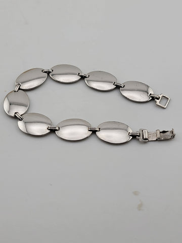 Rare Antique  Mid Century Posins Sterling Silver Bracelet W Original Box. 7.5 In