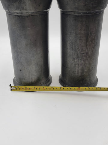 Antique Set Of 2 1840's Dutch Pewter Flagon Tudorrose KAN LITRE Touchmarks 10 In