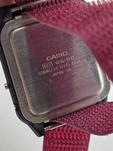 Vintage Casio CA-50 Digital Men's 8-Digit Calculator Dual Time Watch Japan Works