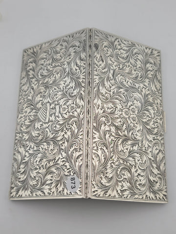 Amazing Antique European 800 Silver Cigarette Case Deep Hand Engraving 203 g.