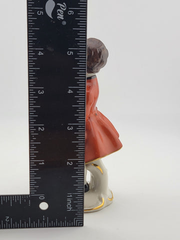 Antique Frankenimal Dresden Porcelain Figurine Boy With Top Hat & Flowers.