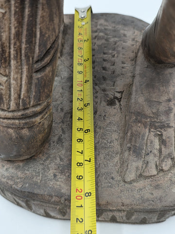 Rare Antique XL 26 In Yoruba African Wood Pregnant Lady Tribal Sculpture Nigeria