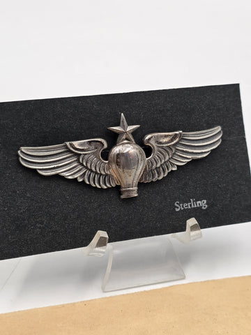 Set Of 2 WWII USAAF Sr Balloon Pilot WingsSterling 3" Pinback W Original Package