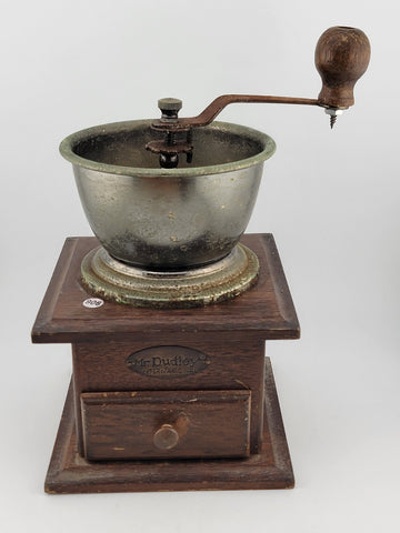 Vintage MR. DUDLEY INTERNATIONAL Wood & Metal Hand Coffee Grinder  Box Style