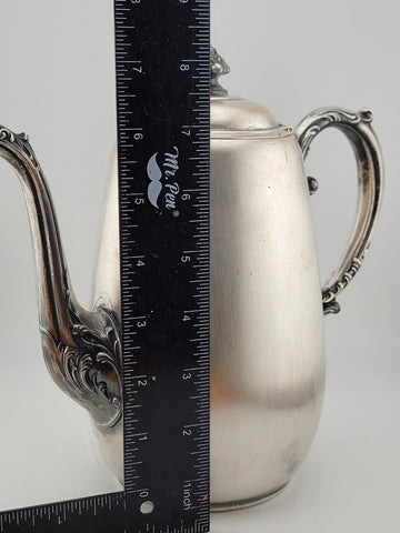 Antique Wm. Rogers & Son "Spring Flower" Silver Plated Tea/Coffee Pot.