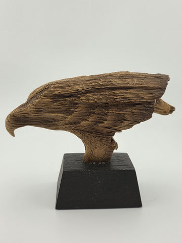 Rare Rick Cain Limited Edition "Pathways" 1001/2000 Carved Bald Eagle/Wolf