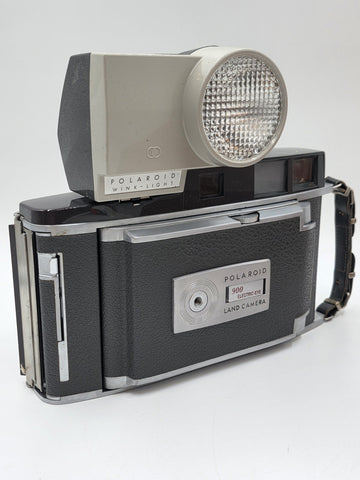 Vintage Polaroid Electric Eye Land Camera Model 900 w/ Original Leather Case Box