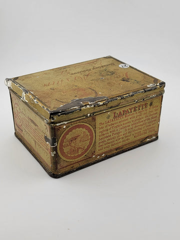 LAFAYETTE TOBACCO TIN MIXTURE HINGED LID MARBURG BROS BALTIMORE MD VINTAGE