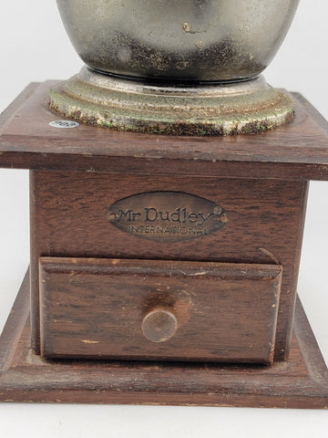 Vintage MR. DUDLEY INTERNATIONAL Wood & Metal Hand Coffee Grinder  Box Style