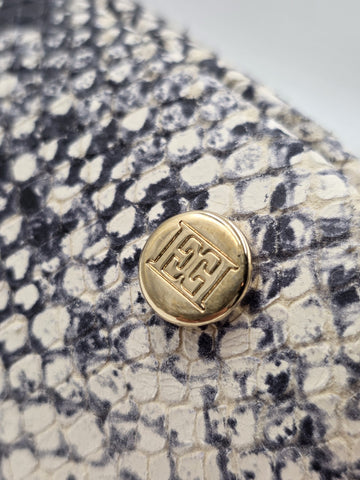 Vtg Escada Genuine Python Skin Leather Satchel Bag Italy Gold Hardware EE Logo