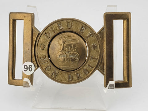 Antique 1902 WW1 British Army Cast Belt Buckle, Dieu Et Mon Droit . Clean Cond