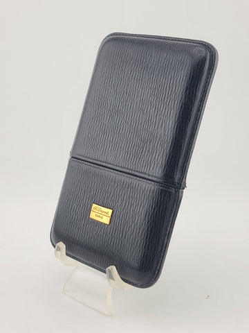Rare Vintage S.T. Dupont Paris Black Leather Cigarette Case Made in Spain