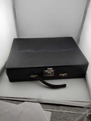 Antique Hard Cased Blue Enameled 1930s Vanity Set. Extremely Rare. VG Condition