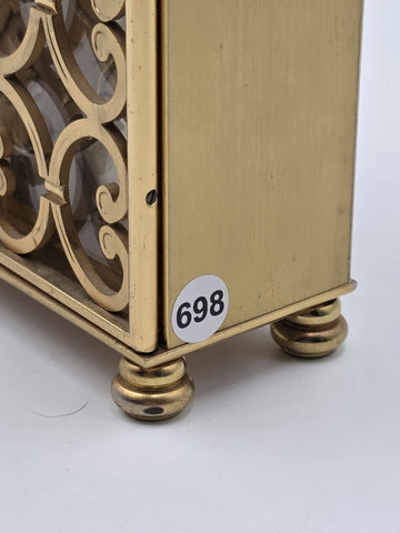 Ultra Rare Arthur Imhof Swiss 8 Day 15 J Gilt Brass Clock Pierced Doors. Works