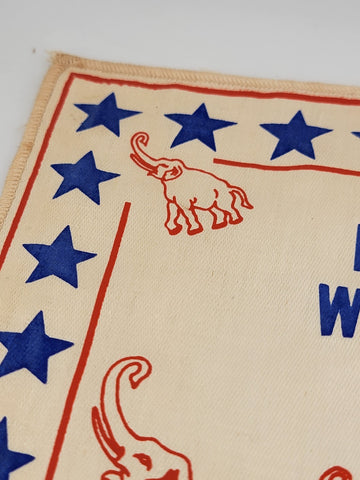 EXTREMELY RARE POST WAR ED. WEBSTER MEMORIAL CONSTITUTION HANKERCHIEF 1944 GOP