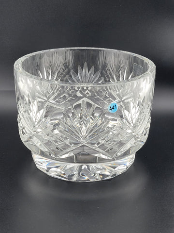 Vintage Illusions 24% Full Lead Crystal Clear Footed Bowl Hand Cut Germany