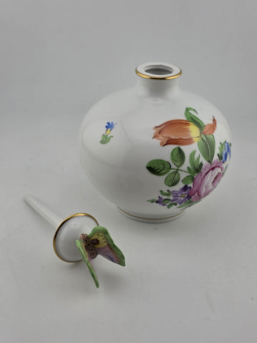 Herend Porcelain Printemps Perfume Bottle Butterfly Dauber Perfect & Elegant!