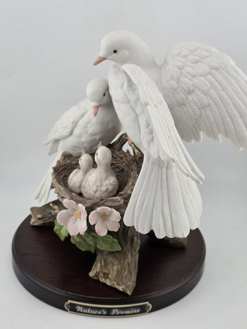 HOMCO HOME INTERIORS CLASSIC PORCELAIN "NATURE'S PROMISE" DOVES/FLOWERS/FAMILY