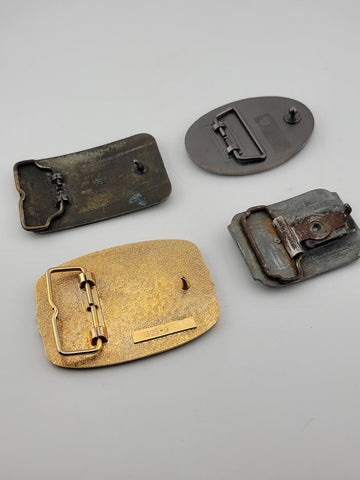 Lot Of 4 Vintage Collectible Belt Buckles. Remington, J. Deer, Makita, Eagle.