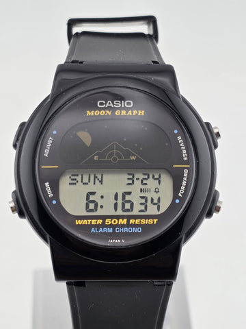 Rare Vintage Casio GMW-15 Moon Graph Digital Japan Men's Wrist Watch. Mint Cond.