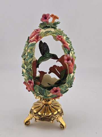 Franklin Mint House Of Faberge Humming Bird Egg Jewels in The Garden - W Box