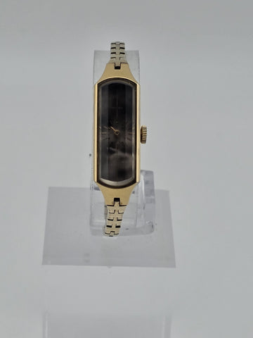 VINTAGE SEIKO 1520-366G 17 JEWELS SILVER GOLD PLATED BEVEL CRYSTAL WATCH WORKS
